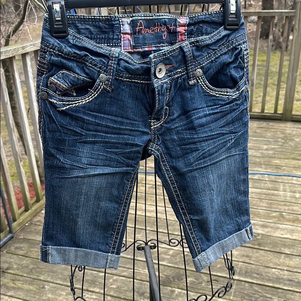 Amethyst Jeans Blue Jean Shorts with Cuffed Hem